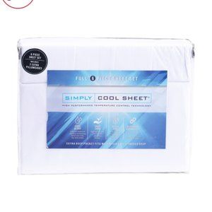 Simply Cool NIP White 6 Piece Poly Microfibre Cooling Sheet Set, Size Full
